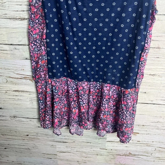 Anthropologie Blue and Pink Floral Blouse - Picture 3 of 6